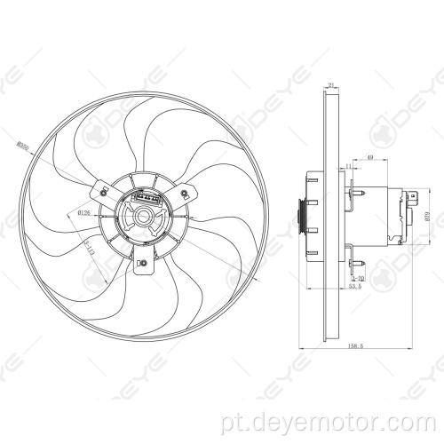 Novos produtos motor de ventilador de refrigeração de radiador de carro 12v